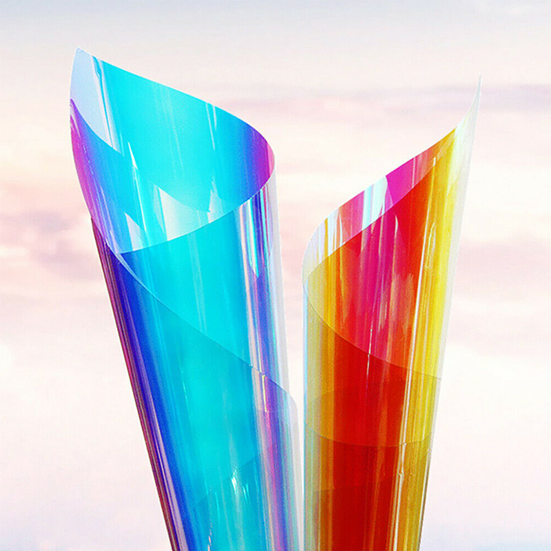 Rainbow Window Film Dichroic Window Glass Tint Iridescent Glass Adhesive  Film
