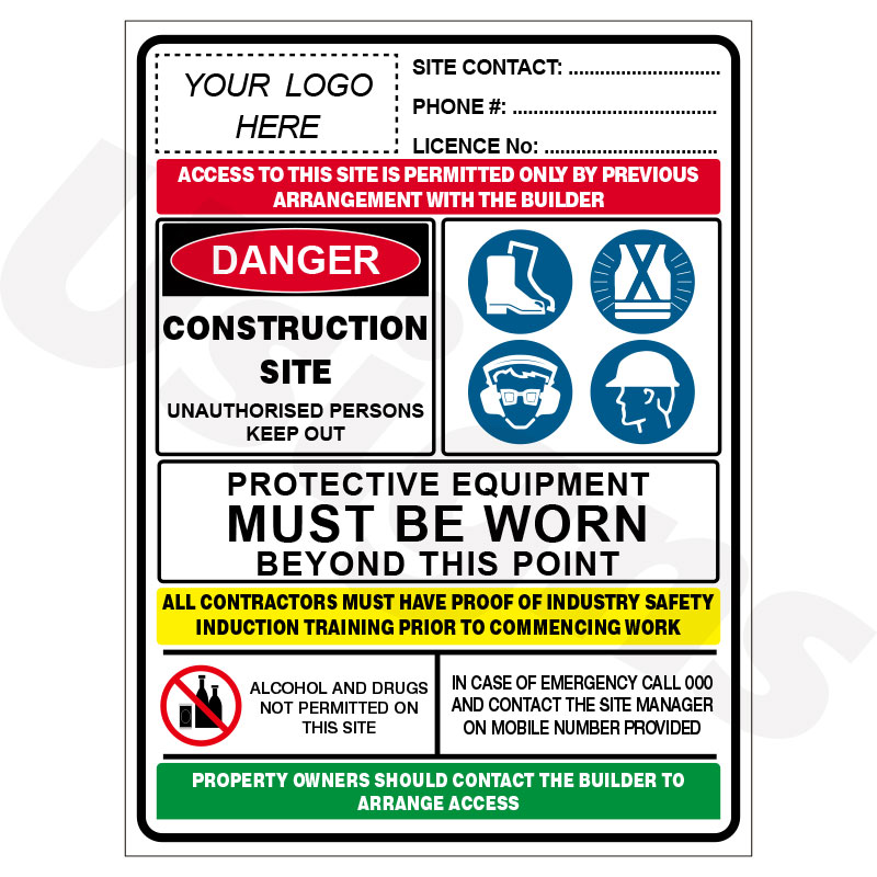Construction Site Combination Signs - Signage & Printing | Neon Signage ...